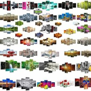 LEINWAND WANDBILDER VERSCHIEDENE BILDER MOTIVE 160 X 80 CM FÜNFTEILIG 1577 D1