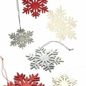 HEITMANN DECO Weihnachtsdeko aus Holz - Schneeflocken zum Aufhängen -