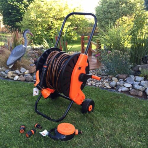 Gold Line 7 tlg. Schlauchwagen-Set Gartenschlauch 50m 1/2" Rasensprenger