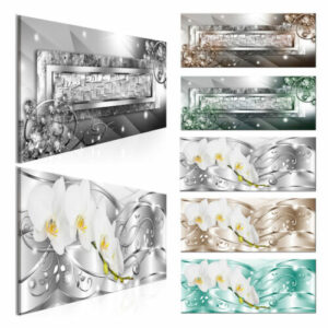 Abstrakt Blumen Diamanten VLIES LEINWAND DEKO BILDER XXL WANDBILD WOHNZIMMER