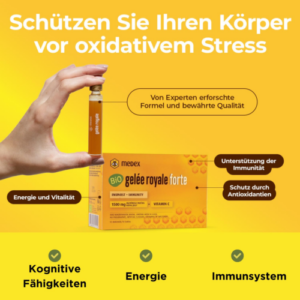 Biologisches Gelée Royale FORTE 1500 mg, Vitamin C, 10 x 9 ml Ampullen natürlich