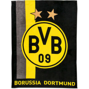 BVB Fleecedecke mit Streifen 200x150 cm Borussia Dortmund weich