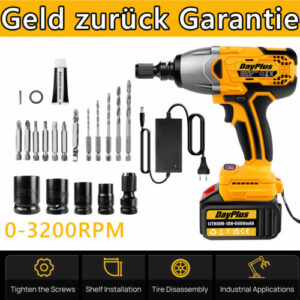Professional Akku Schlagschrauber 800Nm  mit 4 Stecknüsse 2*6000 mAh battery