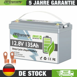 12V 135Ah LiFePO4 Lithium Batterie Bluetooth Überwachung JBD BMS Solaranlage RV