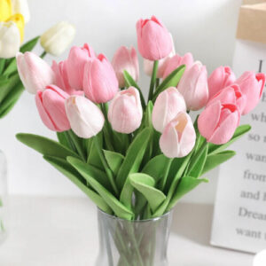 5/10 Stücke Künstliche Blumen Tulpenstrauß PE Gefälschte Blumen Hochzeit Garten