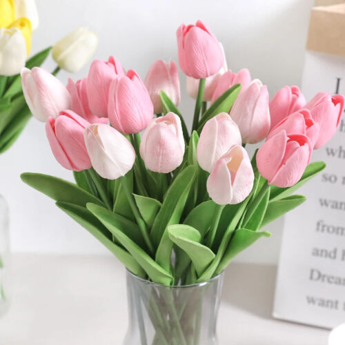 5/10 Stücke Künstliche Blumen Tulpenstrauß PE Gefälschte Blumen Hochzeit Garten