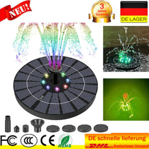 Solar Springbrunnen Fontäne Solarpumpe Garten-Brunnen Teichpumpe Wasserspiel DHL