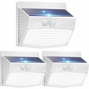 Energiesparende 138 LED Solarlampen für Außen mit Bewegungssensor, 3er Set