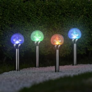 LED-Solar Cracklelampe 4er Set Farbwechsel