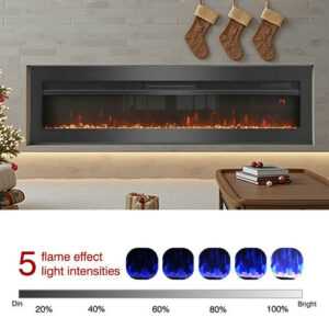 KARSKI® Elektrokamin LED Flamme Wandkamine 1800W Elektro Kamine Fernbedienung