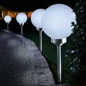 Solar Kugelleuchte Gartenkugel Solarkugel Solarleuchte weiß kabllos Ø 25 / 30 cm
