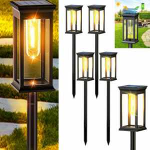 2-4 Stk LED Solarleuchten Außen Garten Solarlampe Pfadlichter Solar Wegeleuchte