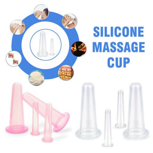 4tlg Silikon Gesicht Schröpfen Schröpfgläser Vakuum Schröpfkopf Massage Cup