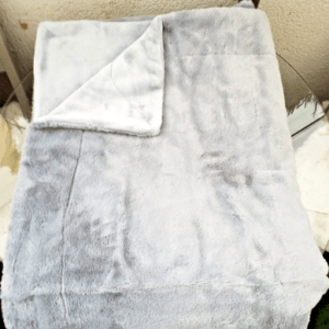HSE EDELZEIT Kaninchenfell Optik Kuschel Wende Decke uni 150x200cm