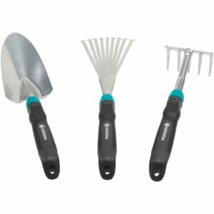 Gardena Harke Kleingeräte Set mit Schaufel, Harke, Rechen Garten Grab Friedhof