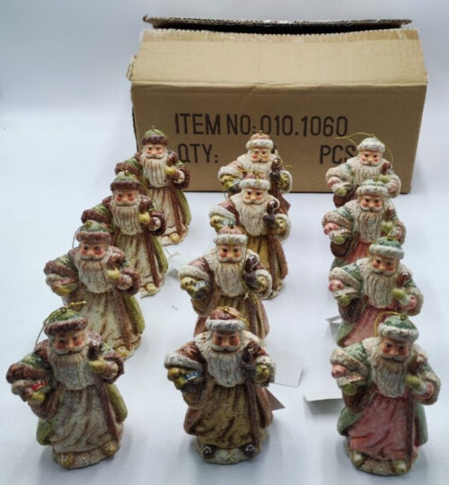 12 Stück Set Weihnachtsmann Figuren ca. 17 cm Weihnachten Deko Altertümlich