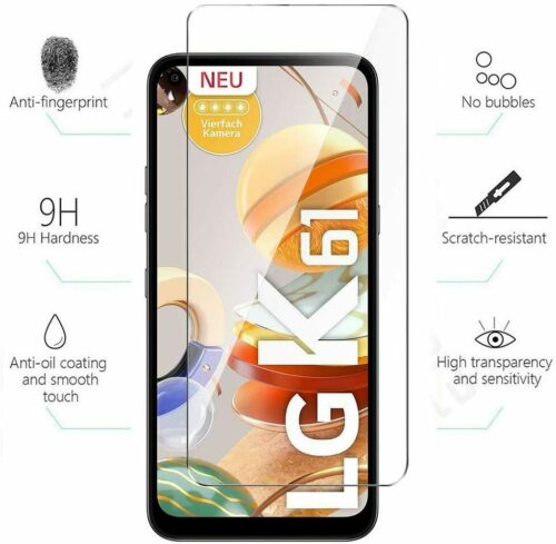 Schutzglas Glasfolie für LG K61 Display Schutz Folie Panzerfolie Full Screen 9H