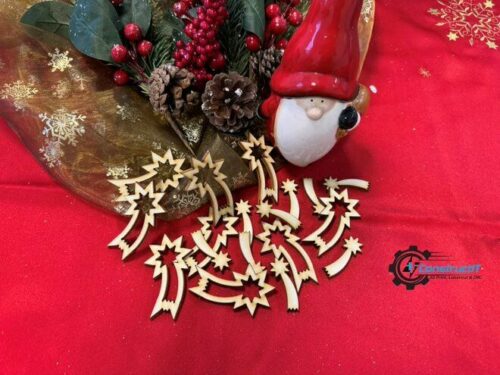 20 Deko Sternschnuppe aus Holz / Weihnachtsdeko / Tischdeko / Sperrholz