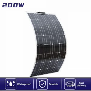 200W Flexibel Solarmodul Solarpanel Monokristallin für Wohnmobil Camping Boot