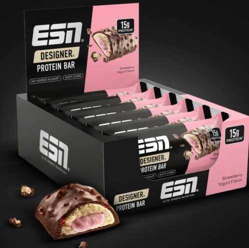 🍓NEW ESN Designer Bar Protein Riegel Strawberry Yogurt Flavor Limited🍓
