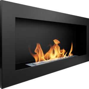 Gel- & Wand-Ethanol - Kamin 90 cm schwarz matt Gelkamin Ethanolkamin