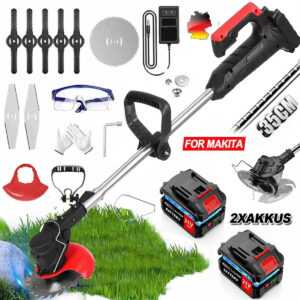 Für Makita Akku Rasentrimmer mit 2Akkus Freischneider Elektro Trimmer Motorsense
