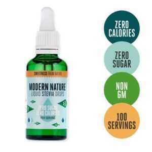 Modern Nature Pure Liquid Stevia Tropfen Süßstoff 50ml-5er Pack