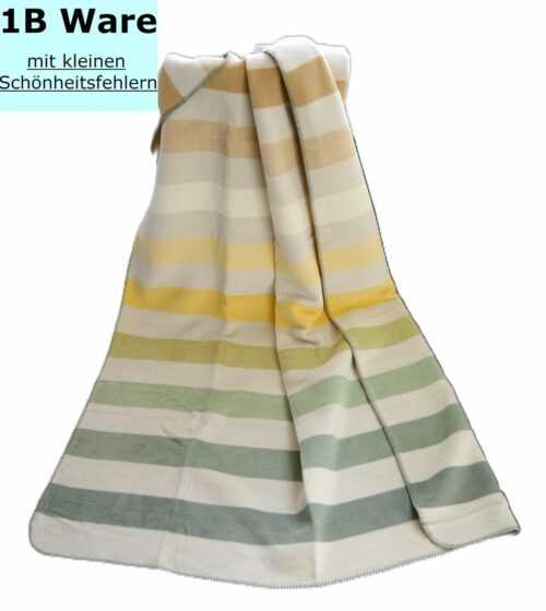 1b Baumwoll Dralon Wohndecke Kuscheldecke 150x200 cm Streifen grün