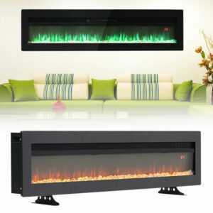 900/1800W Elektrokamin Wandmontierter Heizung Kamine Elektronischer LED Flamme