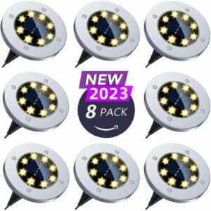 32X LED SOLARLEUCHTE BODENSTRAHLER AUßEN IP65 GARTENLEUCHTEN GARTEN Ubtmtttebhjs