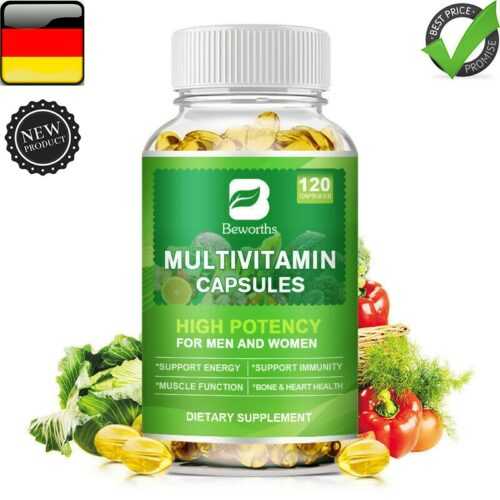 Multivitamin-Kapseln für Männer und Frauen 120pcs- Vitamine und Mineralstoffe