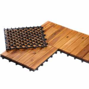 33 Holzfliesen Balkonfliesen 30x30 Balkonboden Terrassenfliesen Klicksystem 3qm
