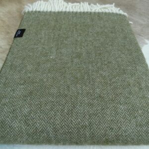 Wolldecke Plaid 140x200cm Wohndecke   100%Wolle  Schurwolle Olive