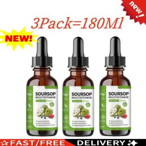 Soursop Multivitamin Flüssigkeitstropfen, Bio Sursop Blattextrakt 1-3x