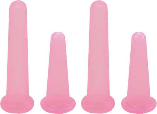 4er Set Silikon Schröpfgläser für Gesicht, Körper & Anti-Cellulite Massage