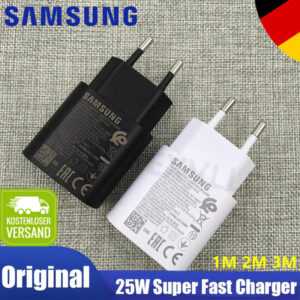 Samsung Original Schnellladegerät 25W Adapter Netzteil C Ladekabel Weiß/Schwarz