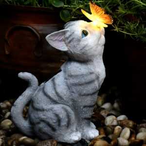 Katze Kätzchen Tier Solarlampe Solarlaterne Laterne Dekolicht Solarlampe Laterne