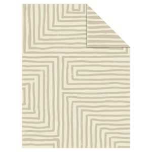 Wohndecke Kuscheldecke Tagesdecke Beige Weiß Gemustert Mischgewebe