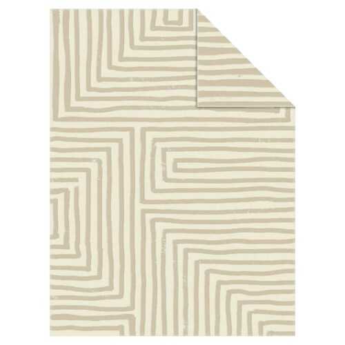Wohndecke Kuscheldecke Tagesdecke Beige Weiß Gemustert Mischgewebe