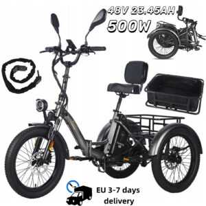 500W Elektrisches Dreirad 48V 23.45AH Faltbares 3Rad-E-Dreirad FAFREES F20 Mate