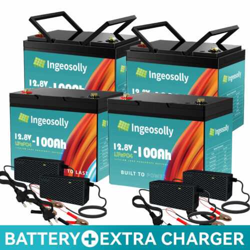 1/2/3/4 PCs 12V 100Ah LiFePO4 Akku Lithium Batterie RV Solarbatterie + Ladegerät