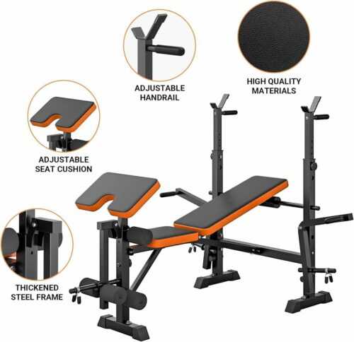 Gym Hantelbank Kraftstation Trainingsbank Klappbar Bankdrücken Fitnessbank Bench