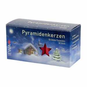 50 Stück Pyramidenkerzen klein, rot ca. 1,4 x 1,4 x 7,4 cm Weihnachtskerzen