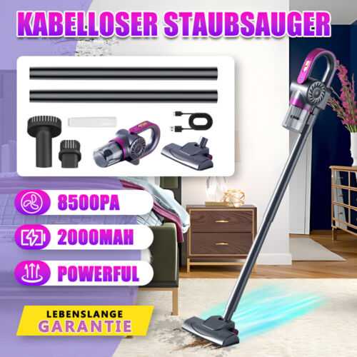 3 in 1 Mini Handstaubsauger 8400Pa Kabelloser Autostaubsauger Nass&Trocken Akku