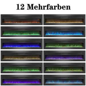 50/60" Elektronischer Wandkamin LED Farbwechsel Flamm Fernbedienung Elektrokamin