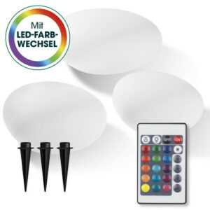 MeLiTec 3er Set Solar Gartenleuchten SO03-1, Diamant, Edelstahl matt gebürstet