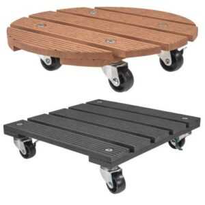 Pflanzenroller WPC Blumen Rollbrett Pflanzenuntersetzer rund eckig 30 cm outdoor