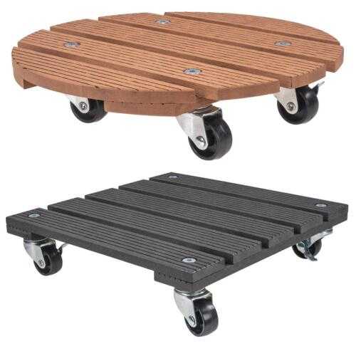 Pflanzenroller WPC Blumen Rollbrett Pflanzenuntersetzer rund eckig 30 cm outdoor