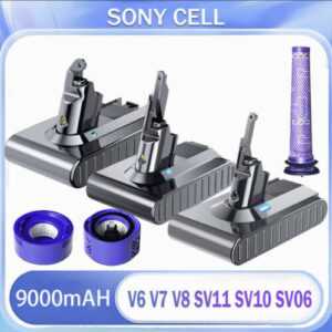SONY 9000mAh Akku für Dyson V6 V7 V8 SV10 SV11 Absolute Pro Animal Staubsauger Q