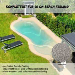 Premium Poolset Komplettset - Beach feeling bis 50 m² natursand Strandpool SET